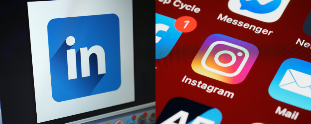Werbung machen auf LinkedIn oder Instagram Logos werden gezeigt