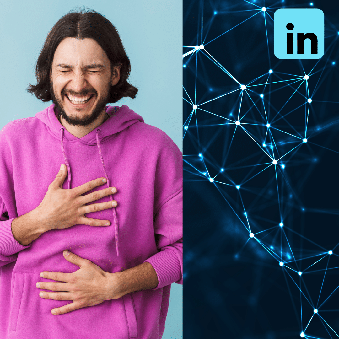 10 lustige LinkedIn Content Ideen mann der lacht