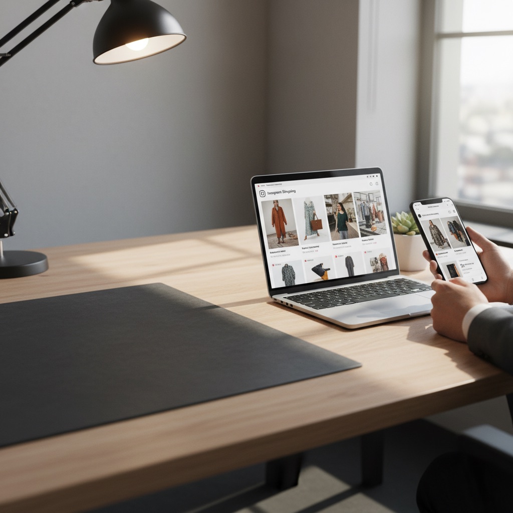 Instagram-Shop-Setup mit Produktansicht auf Smartphone